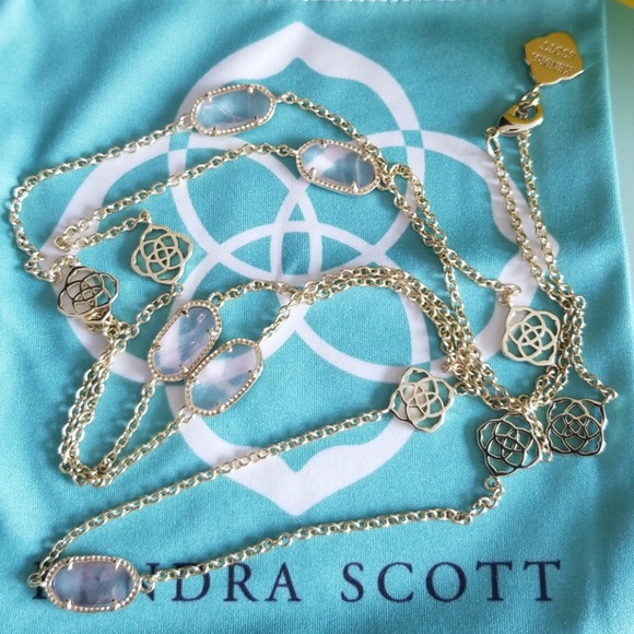 Kendra Scott Rose Quartz Sonya gold necklace - Picture 2 of 7